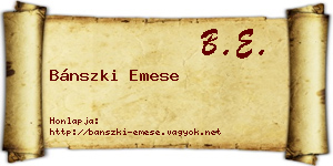 Bánszki Emese névjegykártya