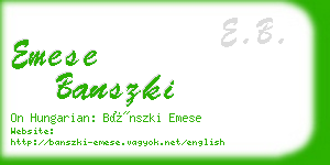 emese banszki business card